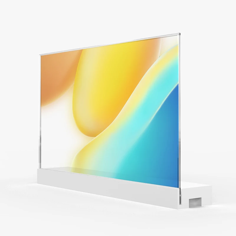 High-Resolution 55-Inch Transparent OLED Screen Digital Signage Display Ultra-Thin HD Touch Small Desktop Base for Elevator Use