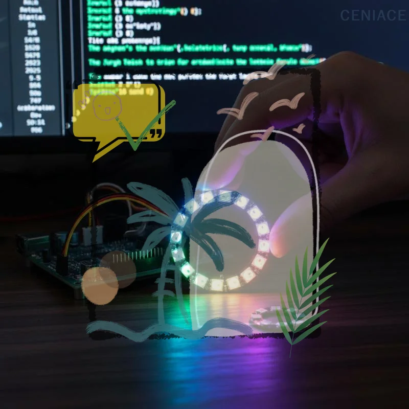 1/8/12/16/24 Bit WS2812 RGB Light Ring Development Board 5050 Smart Full-Colour RGB LED Learning Module DC4-7V