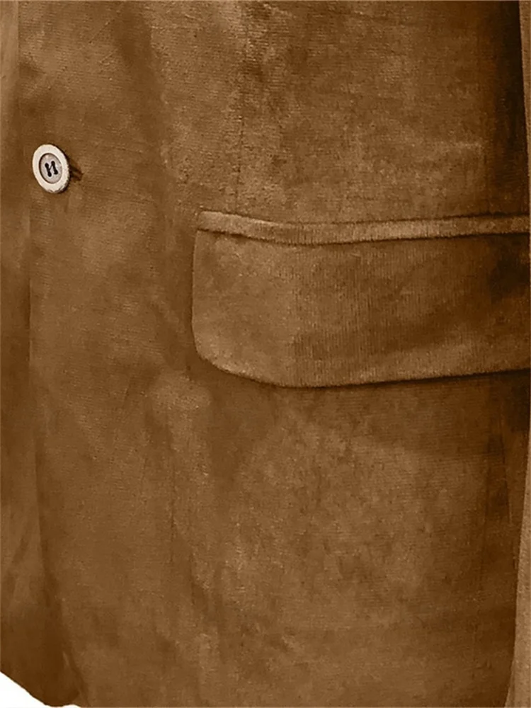 بدلات رجالية من جلد الغزال بدلة رجالية أنيقة بدلة رجالية كاملة جديدة طقم مكون من قطعتين سترة فاخرة عالية الجودة سروال رجالي زي شتوي #2