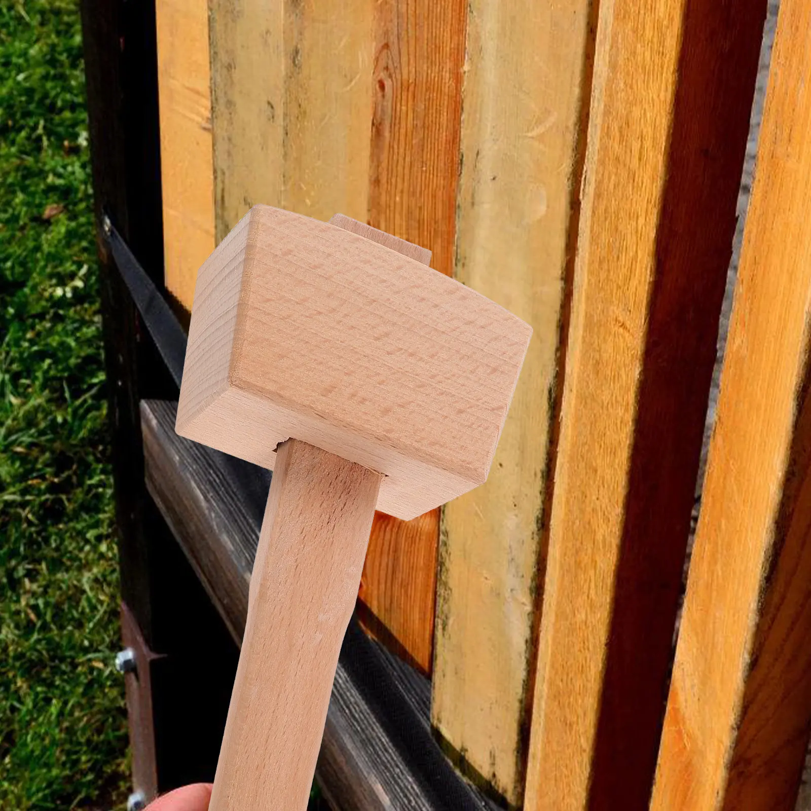1Pcs Wood Hammer Lightweight Portable Handmade Mallet Anti-Skid Tool for Woodworking Rubber Plastic Practical Mallet