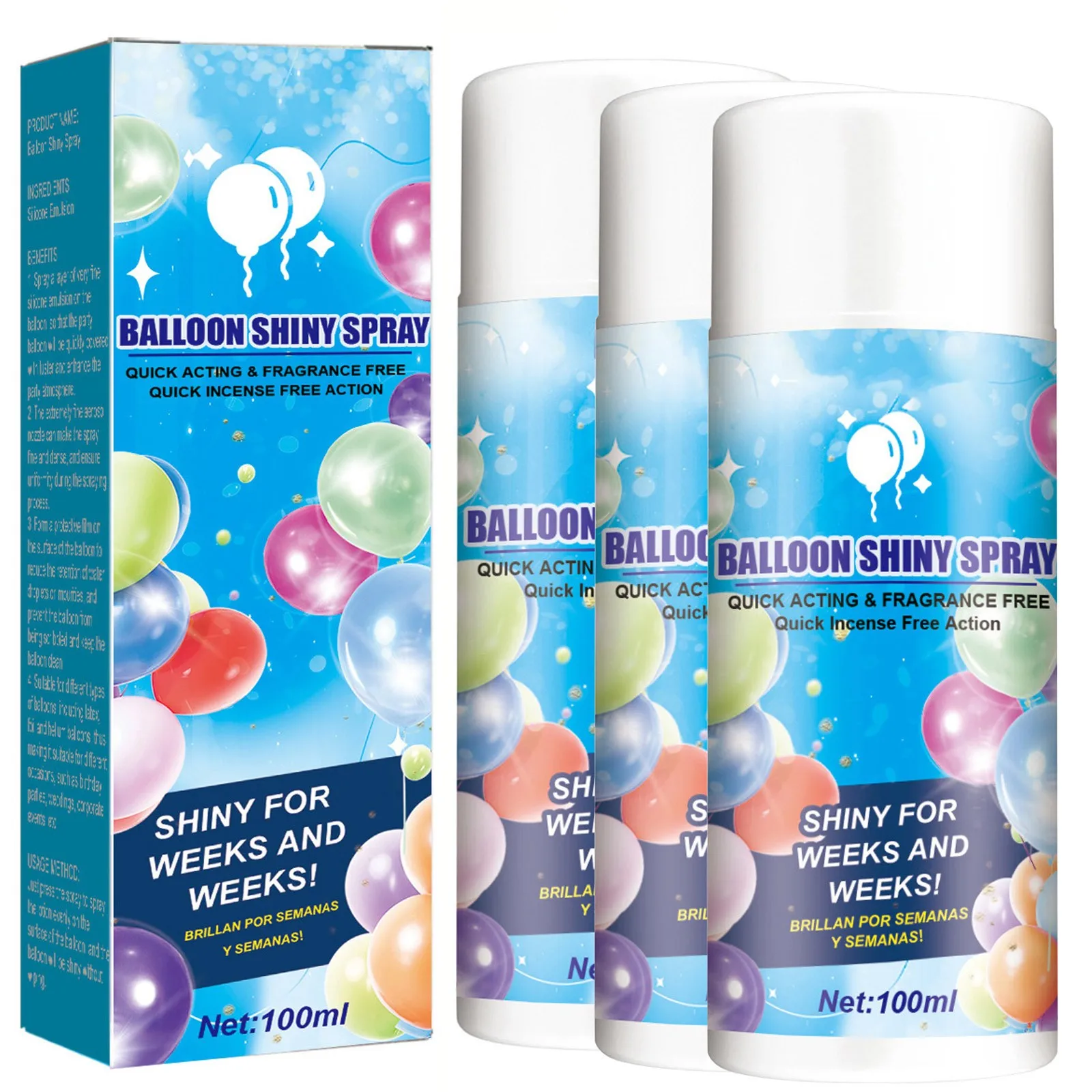 Spray w aerozolu wysoki Spray do balonów w sprayu na balony połysk-100ml używane do dekoracji balonów wakacyjnych