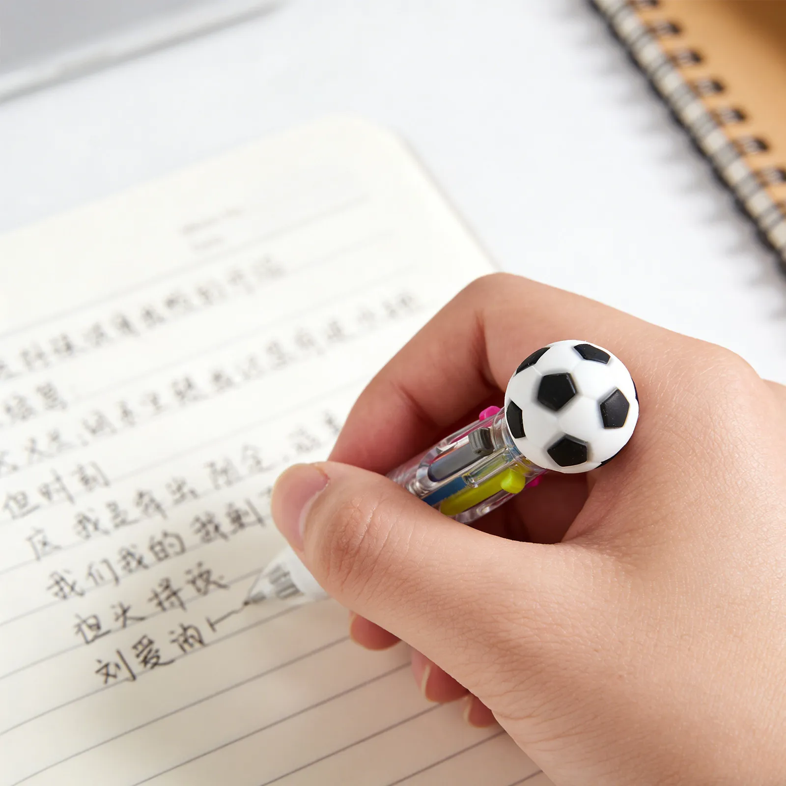 

12Pcs Football Ballpoint Pens 4-in-1 Multicolor Retractable Sports Themed Classroom Rewards Soccer Party Favors Office Supplies