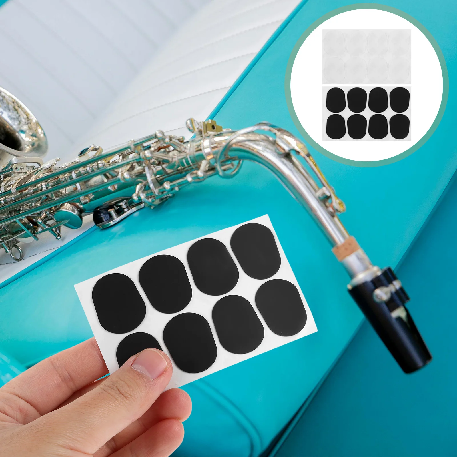 

16Pcs Saxophone Mouthpiece Cushions Soft Silicone Patches Black Non-Slip Protector Pads for Alto Tenor Clarinet Comfortable