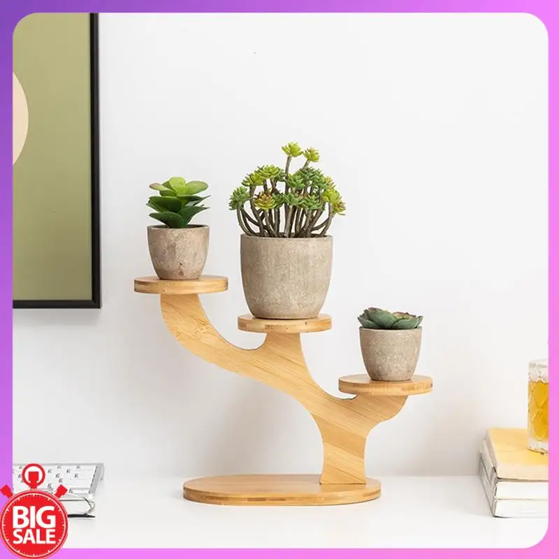 صفقة كبيرة عرض الرف 3-Layer نبات خشبي عرض موقف سطح المكتب عرض موقف كب كيك رف العطور عرض موقف