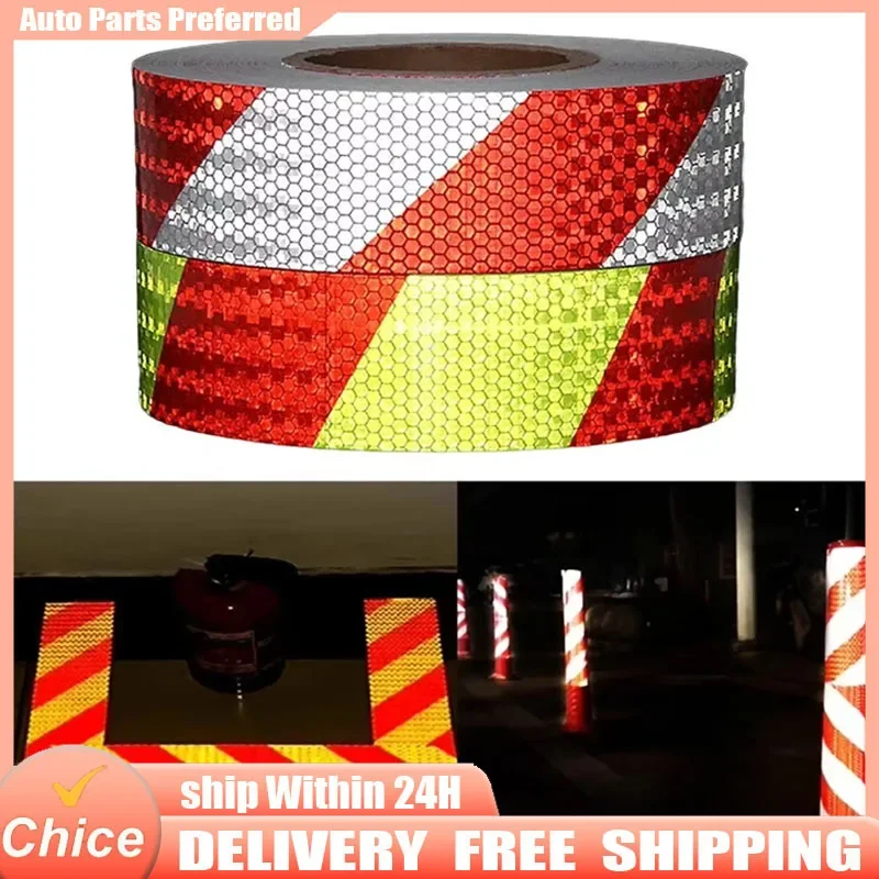 Neues 1-Rolle glänzendes reflektierendes Sicherheitswarnband, selbstklebendes reflektierendes Klebeband mit Twill-Druck für das Auto