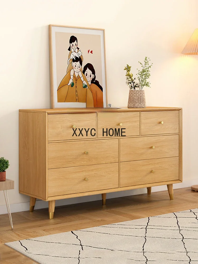 

Solid Wood Chest of Drawers Living Room Cabinet Locker Multi-Functional Drawer Bedroom Storage Cabinet Chest of Drawers