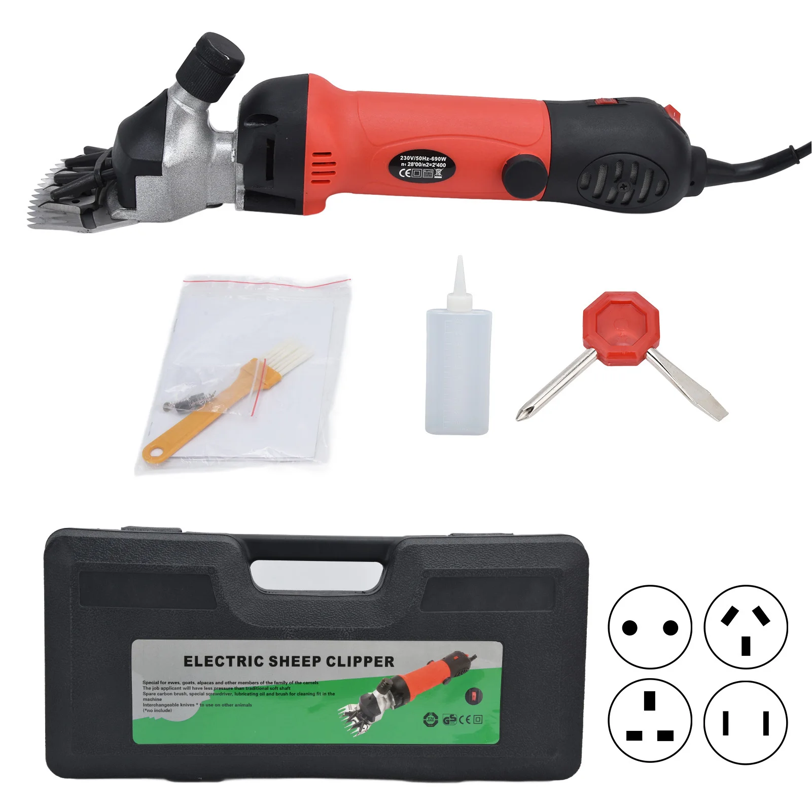 690W Electric Sheep Hair Clipper Adjustable Speed Shearing Kit Animal Shearing Farm Cut Machine Supplies Electric Sheep Clipper