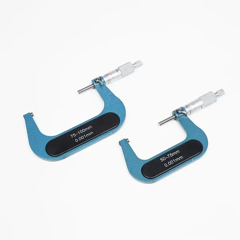 Outside Micrometer Set 0-100mm with 0.01mm Accuracy for Precision Outer Diameter Measurement in Ranges 0-25 25-50 50-75 and