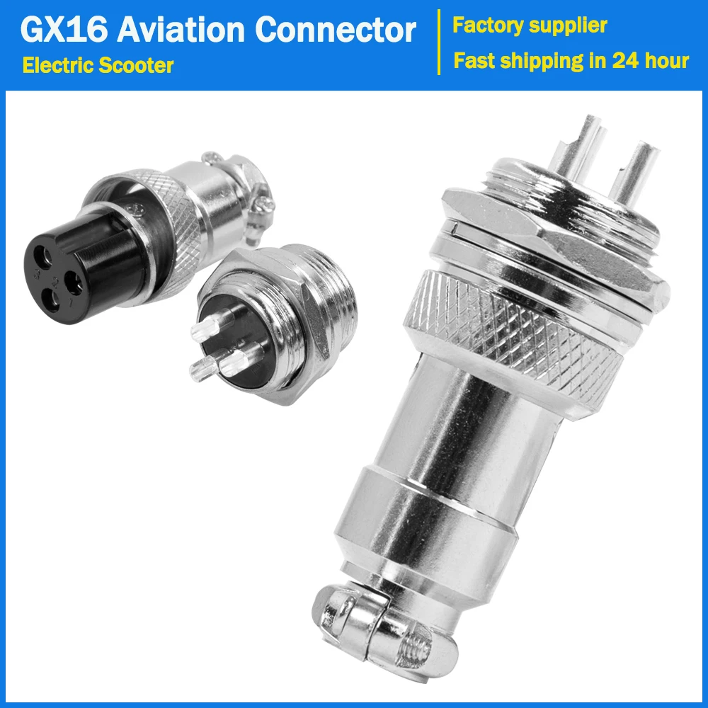 GX16 Male And Female Aviation Plug Socket Connector Fixed Circular Nut 1PCS Waterproof GX16-3 Pin Cable Aviation Plug Connectors