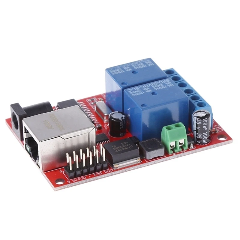 XTECH LAN Ethernet 2 Way Relay Board Delay Switch TCP/UDP Controller Module WEB Server US Plug