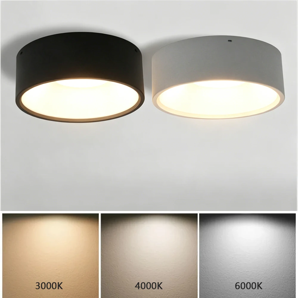 LED Downlight Modern Surface Mounted Ceiling Light Spotlight Three Light Color Conversion LED Downlight Indoor Lighting