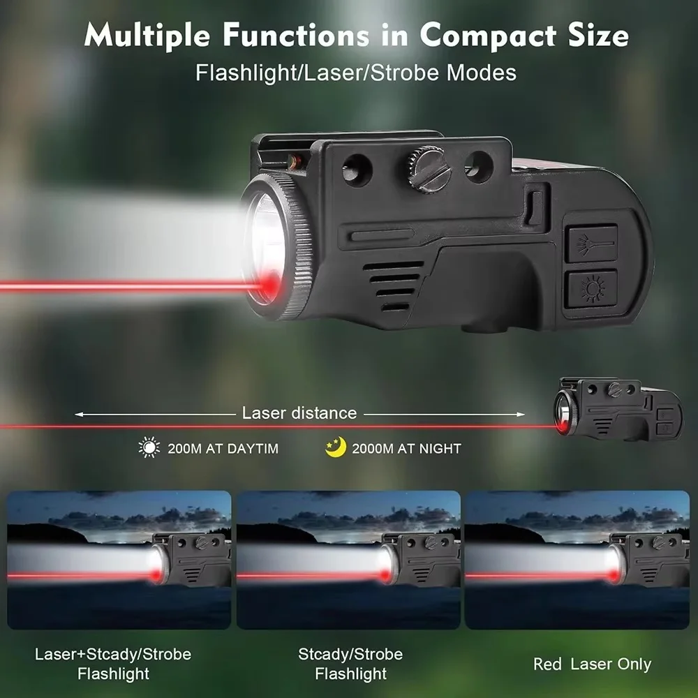 

Richfire Magnetic Rechargeable Weapon Light Laser LED Combo 400 Lumens Multiple Functions Gun Flashlight for 20mm Picatinny Rail