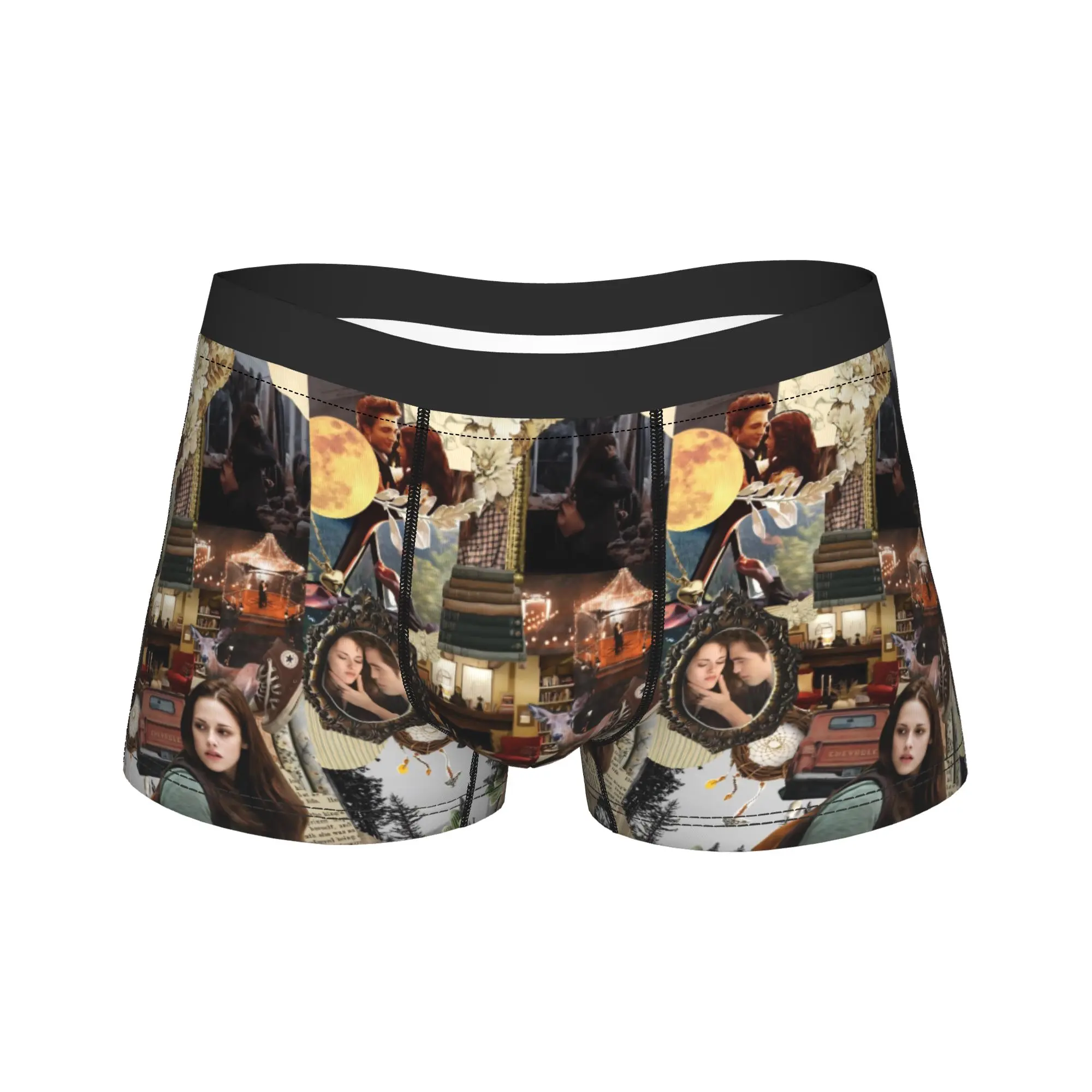 Men The Twilight Saga Movie Underwear Bella Edward Vampire Sexy Boxer Briefs Shorts Panties Male Breathable Underpants Plus Size