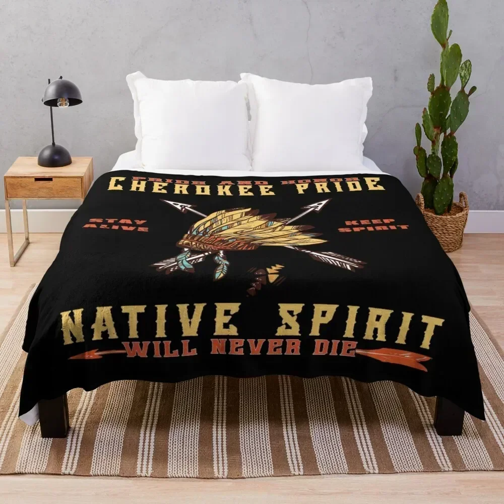 

cherokee pride native spirit Throw Blanket Plush Fuzzy Cozy Blanket for Couch Sofa