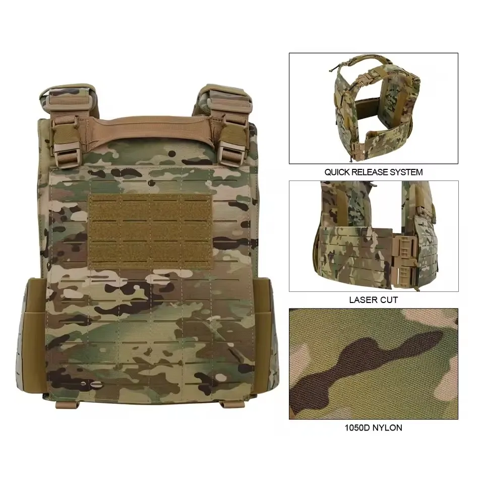 YAKEDA 900D Gilet tattico per addestramento alla caccia all'aperto con sistema molle tagliato al laser a sgancio rapido resistente all'usura realizzato in materiale di nylon