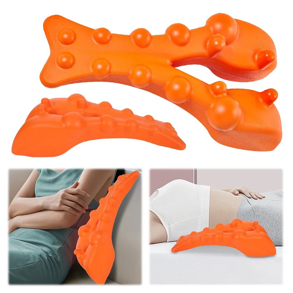 Neck Stretcher Massager Ergonomic Neck Relief Device Portable Cervical Spine Massage Pillow for Neck Shoulder Back