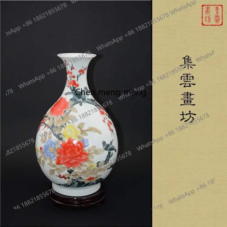 A6239 Spring is full of garden jade pot spring bottle Jingdezhen ceramic small vase new colored porcelain factory direct sales
