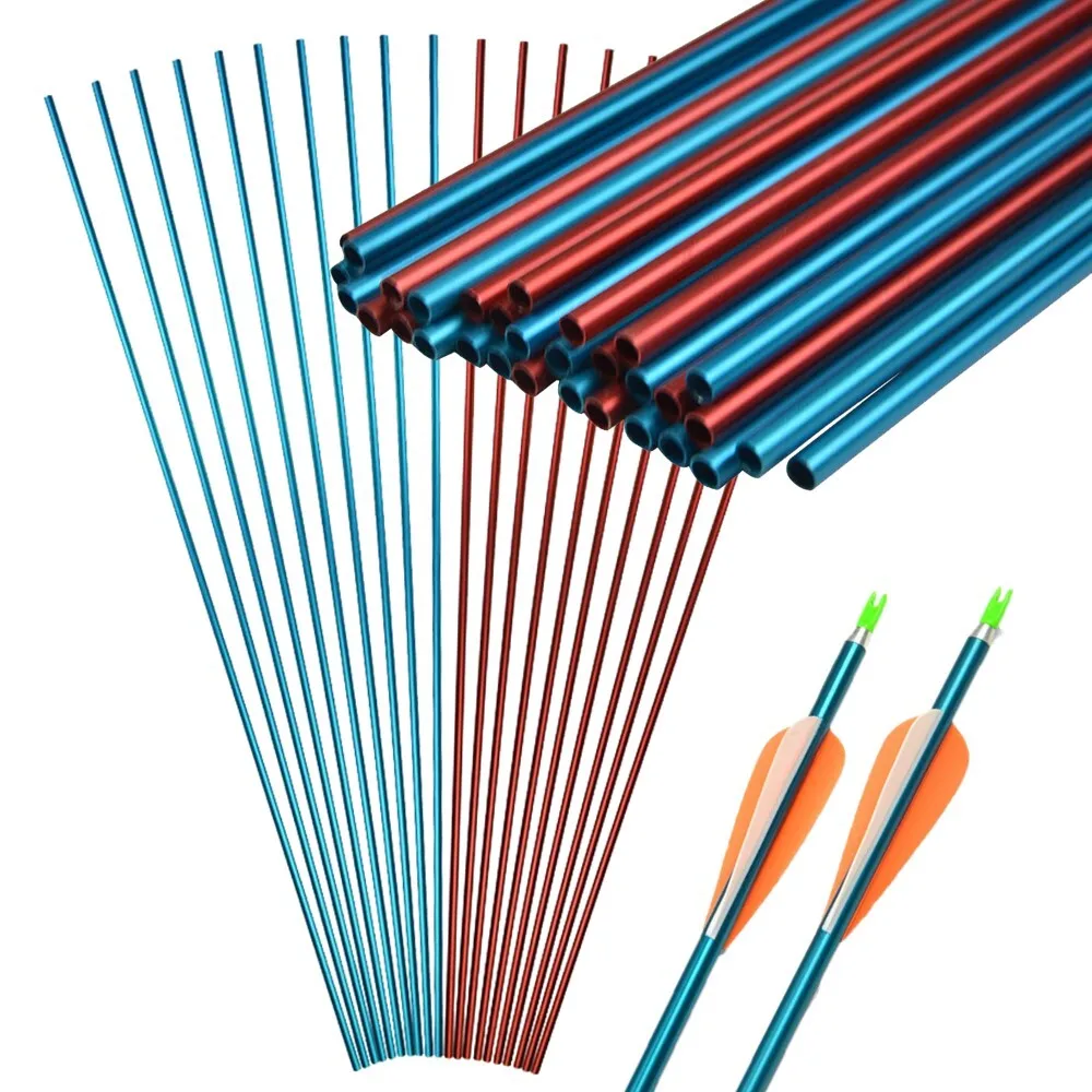 

30-дюймовый алюминиевый древко для стрельбы из лука Spine500 OD7,6 мм, стержень для стрелы для стрельбы из лука и стрел, аксессуары для охоты, тренировочные аксессуары 6/12 шт.