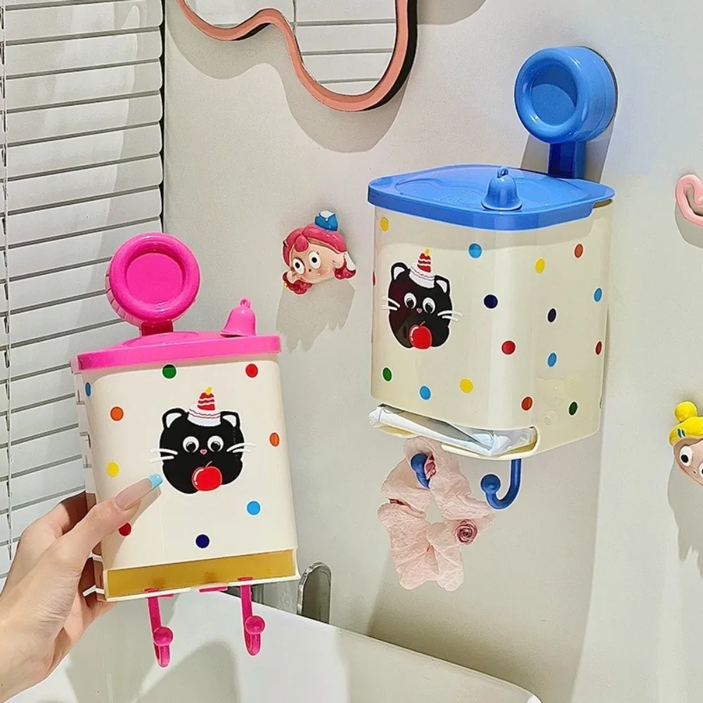 

Cartoon Sanitary Pad Storage Box Waterproof Plastic Menstrual Pad Storage Box Dustproof with Hooks Bathroom Shelf