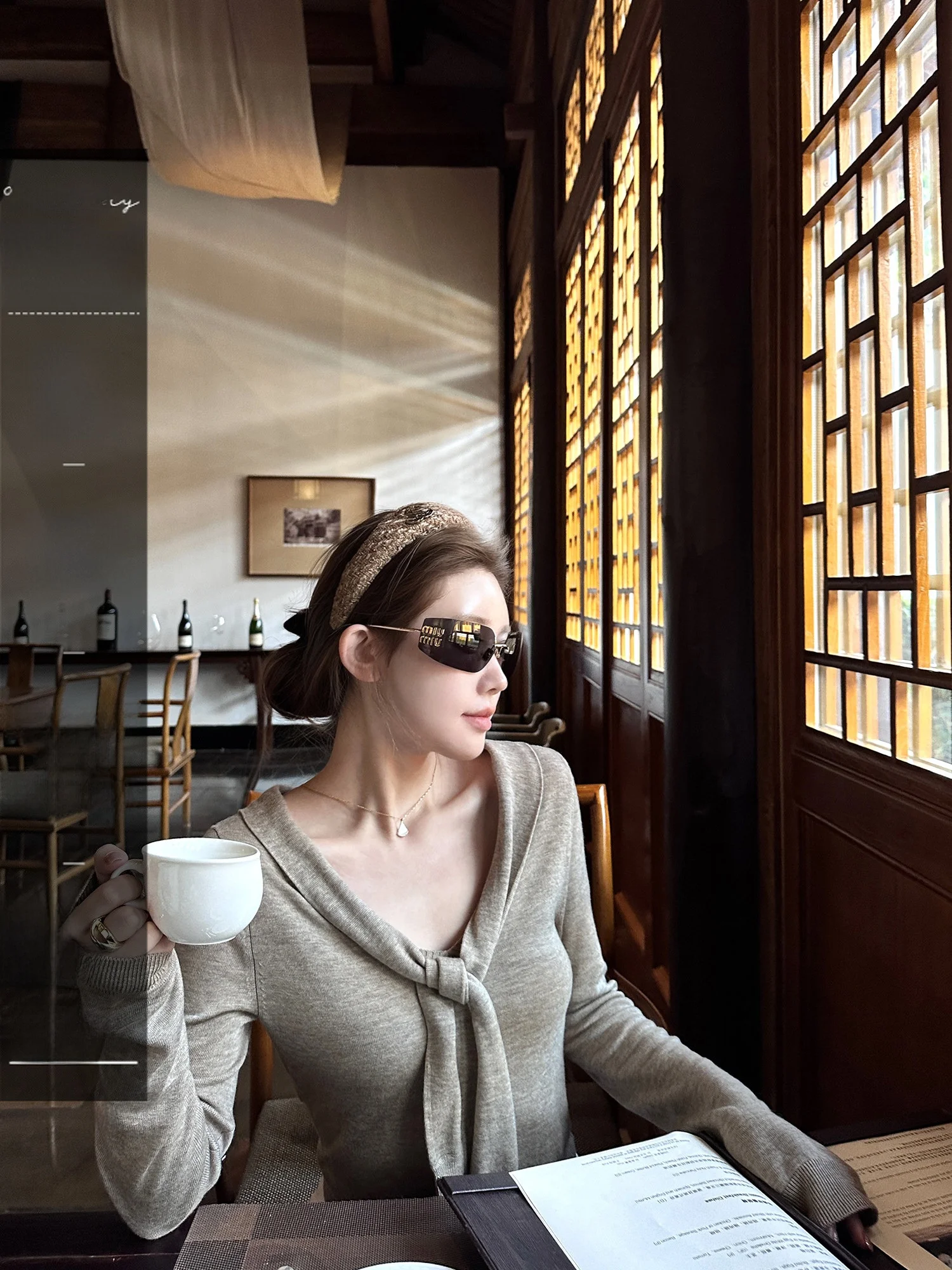 

New Linngs Water Soluble C20 Knitwear 60 Count 30 Silk Knot Woolen Waist Cinched Women's Casual Sle Long Sve...