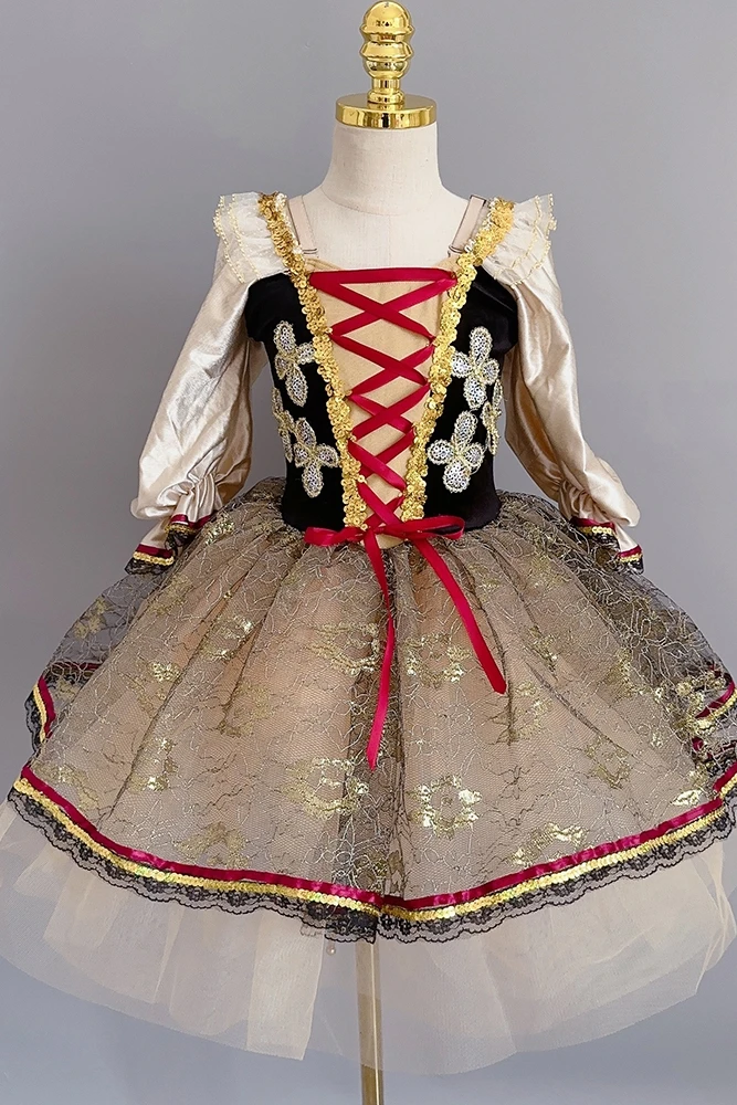 Giselle infantil saia tutu de balé profissional saia lantejoulas, vestido longo de balé dançante, tutus romântico, trajes de bailarina para meninas