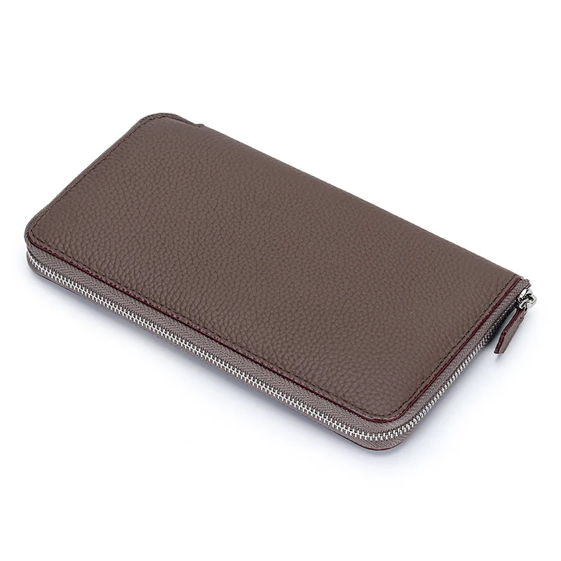 Genuine Leather Women Long Zipper Multi-slot Wallet Luxruy Designer Large Capacity Purse Ladies Daily Elegant Coin & Card Holder