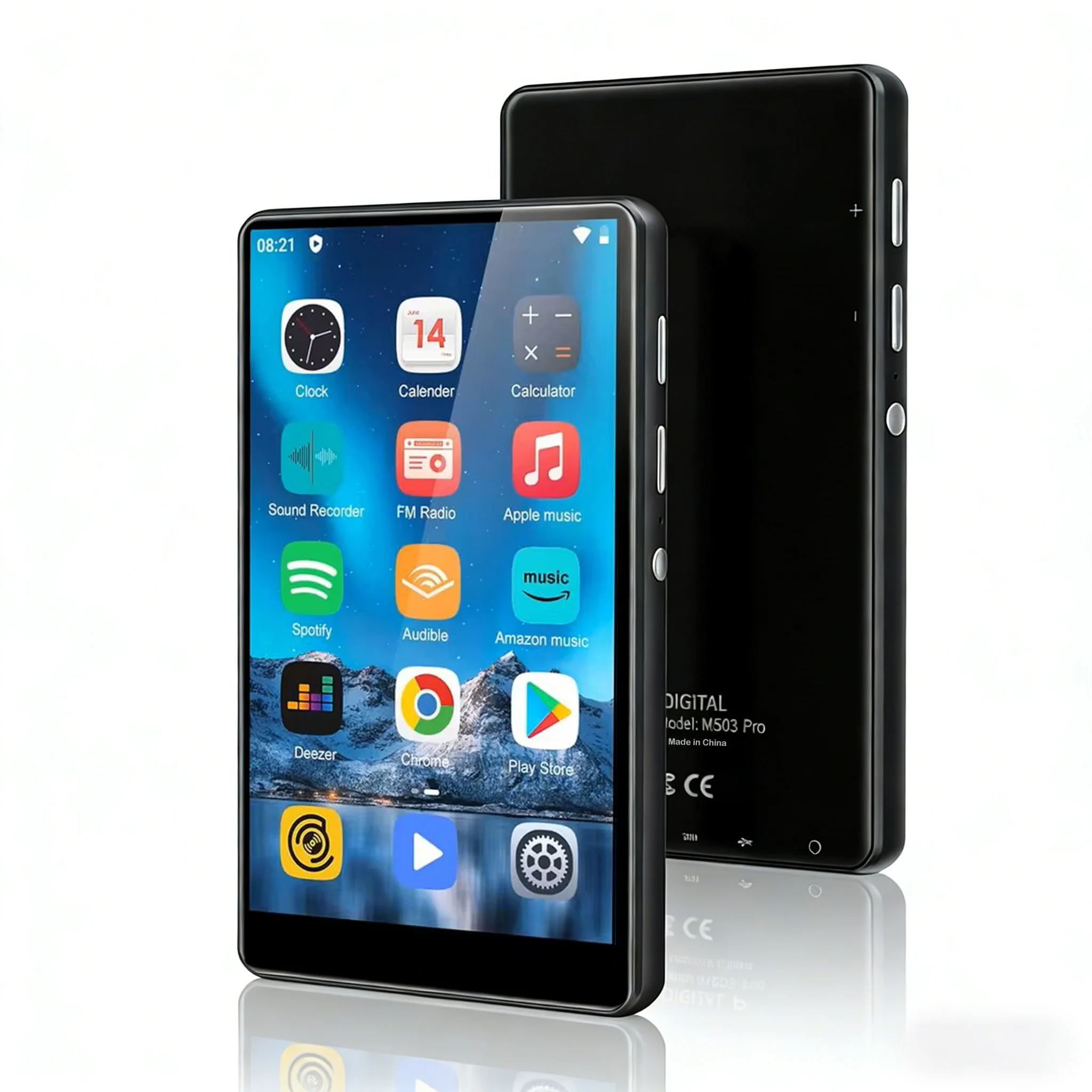 16GB/80GB Android 9.0 MP4 Player 4 Inch Touch Screen WiFi Bluetooth HiFi Music Video Player Support Spotify 512GB TF Expandable