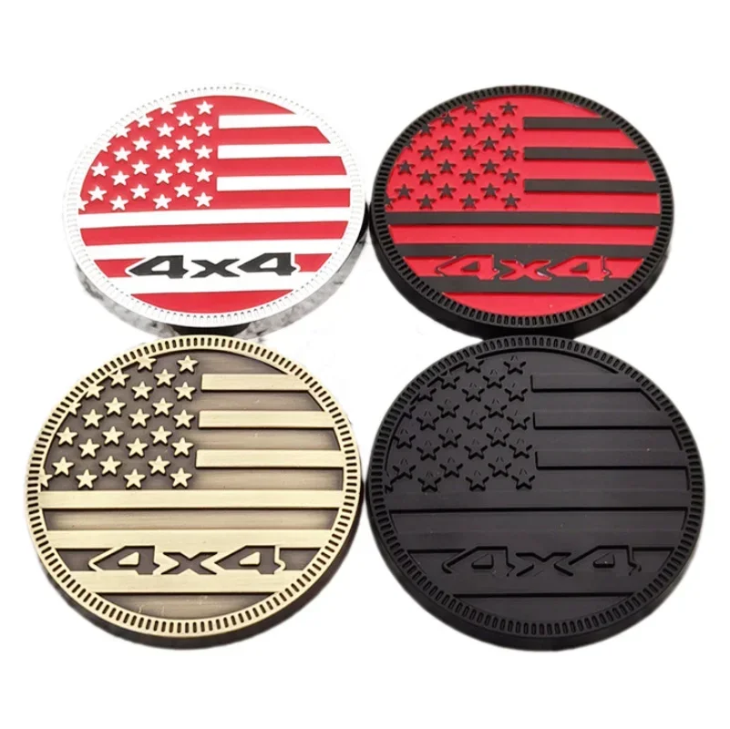 3D Metal Side Fender Rear Trunk Badge Emblem Stickers 4x4 US Flag Fit for Jeep Wrangler Grand Cherokee Dodge Car Accessories