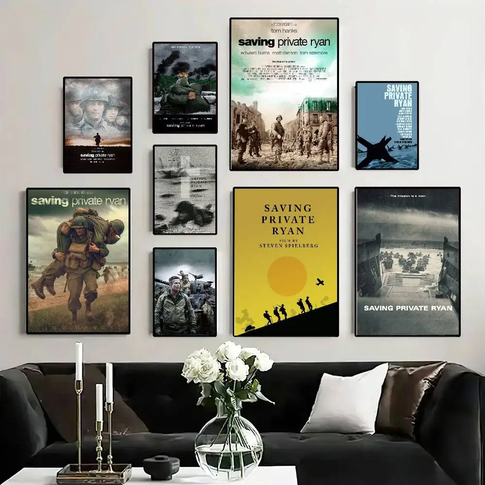 S-Saving P-Private Ryan Movie Posters Living Room Bar Cafe Quality Canvas Vintage Style Comics Painting Art Home Wall Decor