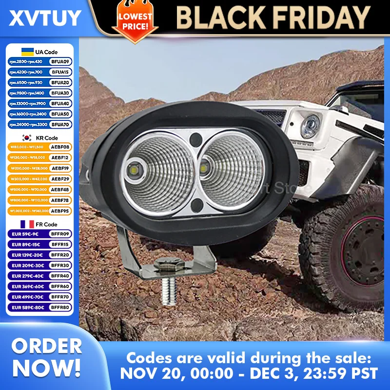 

10 Вт светодиодный прожектор для мотоцикла, рабочий свет, автомобильная внедорожная лампа, IP67, водонепроницаемый регулируемый кронштейн, высокая яркость, длительный срок службы 6000K