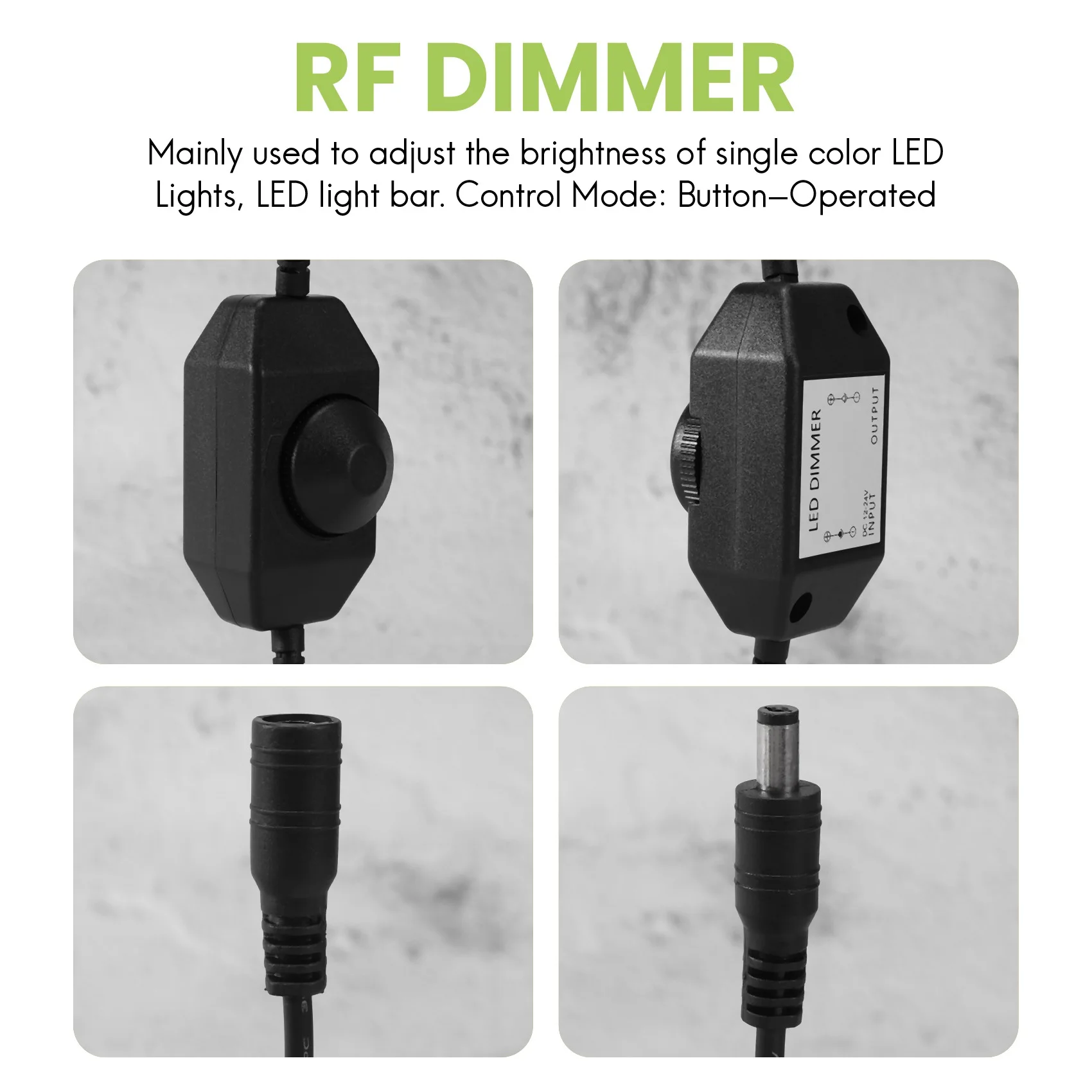 12V / 24V 6A LED Dimmer Controller Adjust brightness for easy Color Clear, Black image 5