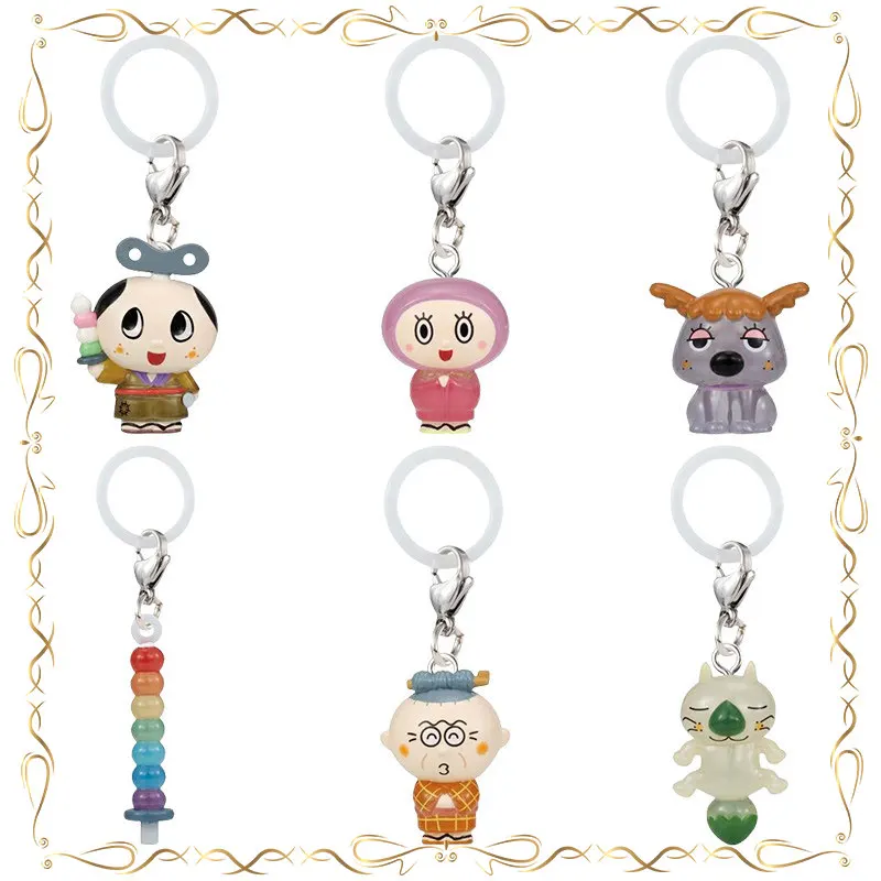 BANDAI Clockwork Samurai Pendant Scarf A Monk of Low Rank Dango Sword Bag Pendant Keychain Collectible Model Toy