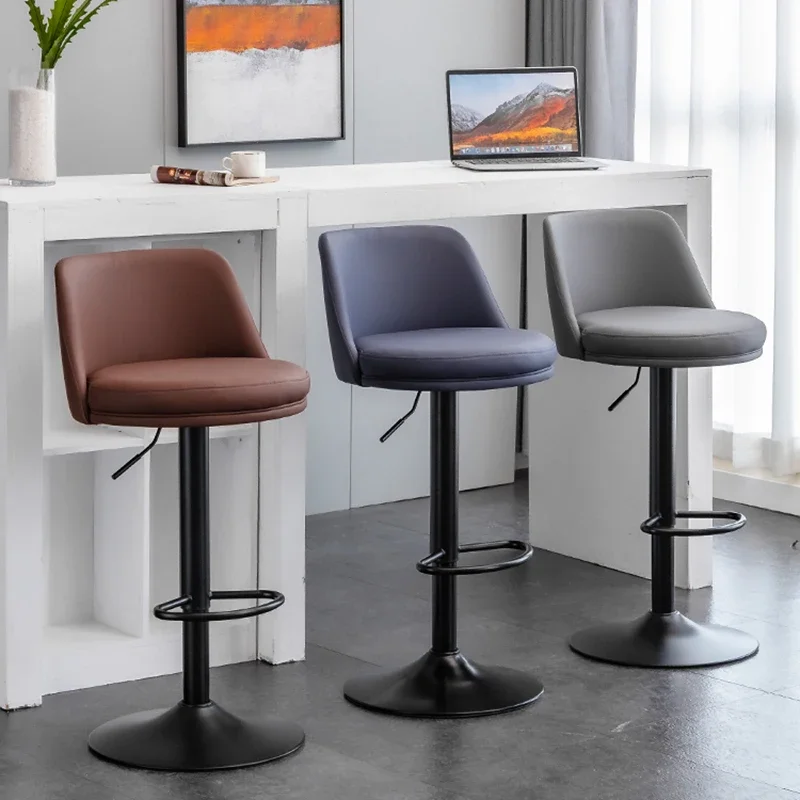 Luxury Nordic Bar Chairs Swivel Office Modern High Stool Bar Chairs Reception Minimalist Design Bar Furniture Banqueta