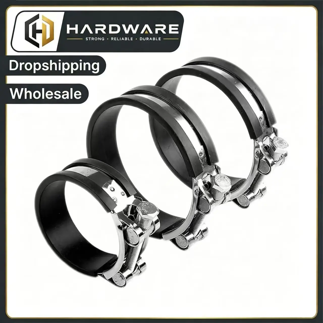 17mm-605mm Stainless Steel Exhaust Pipe Clamps Adjustable Rubber Lined Hose Pipe Clamp Clip For Connect Fixed Seal Install Tube