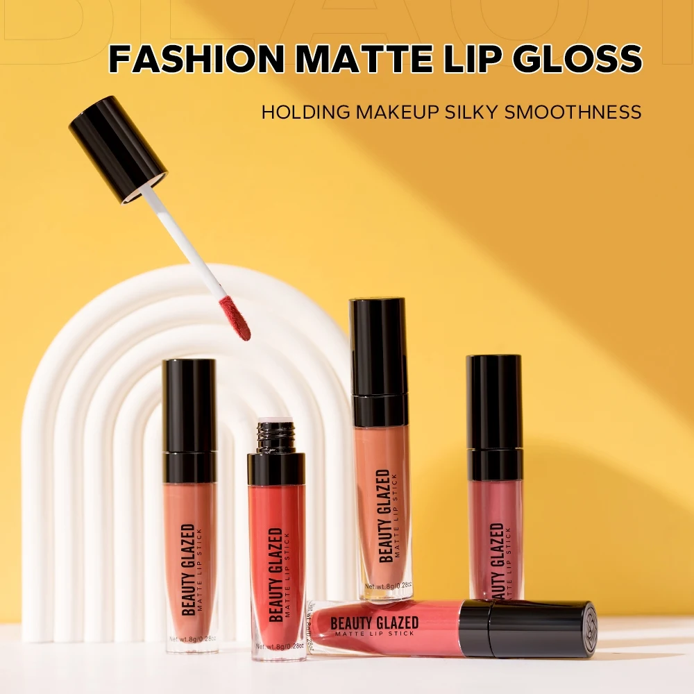 Beauty Glazed 20 Colors Long Lasting Waterproof Matte Lipstick Lip Tint Smooth Lightweight Lip Makeup