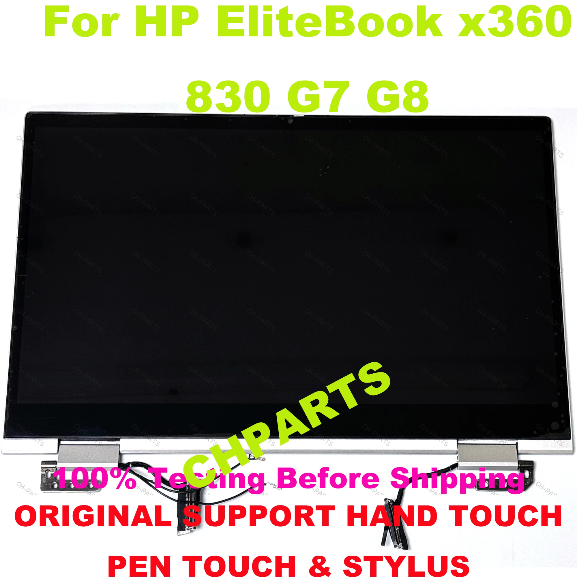 Tela de toque LCD para HP EliteBook, tela de laptop de montagem completa, FHD 1920x1080, M03875-001, M03874-001, 13.3 ", X360, 830, G7, G8