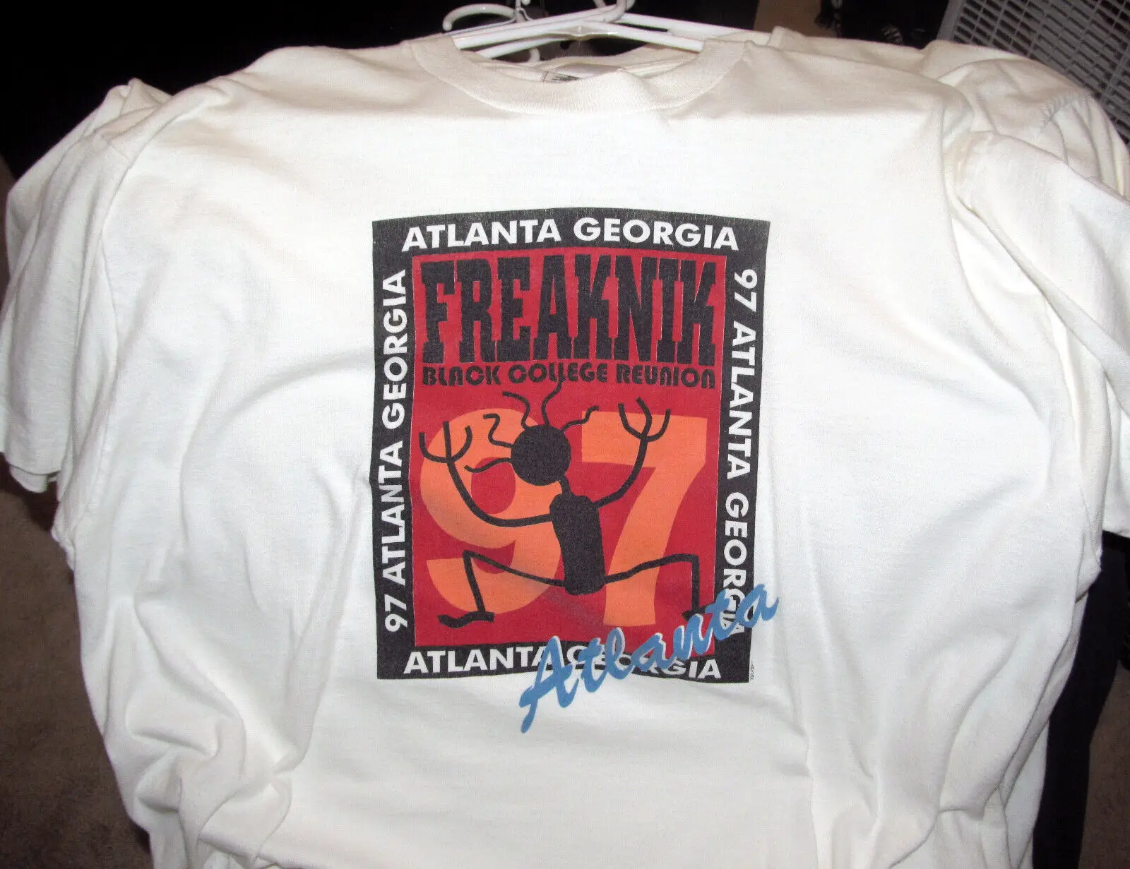 Винтажная черная футболка для колледжа Freaknik 1997 Атланта XL редкая! Хип-хоп рэп