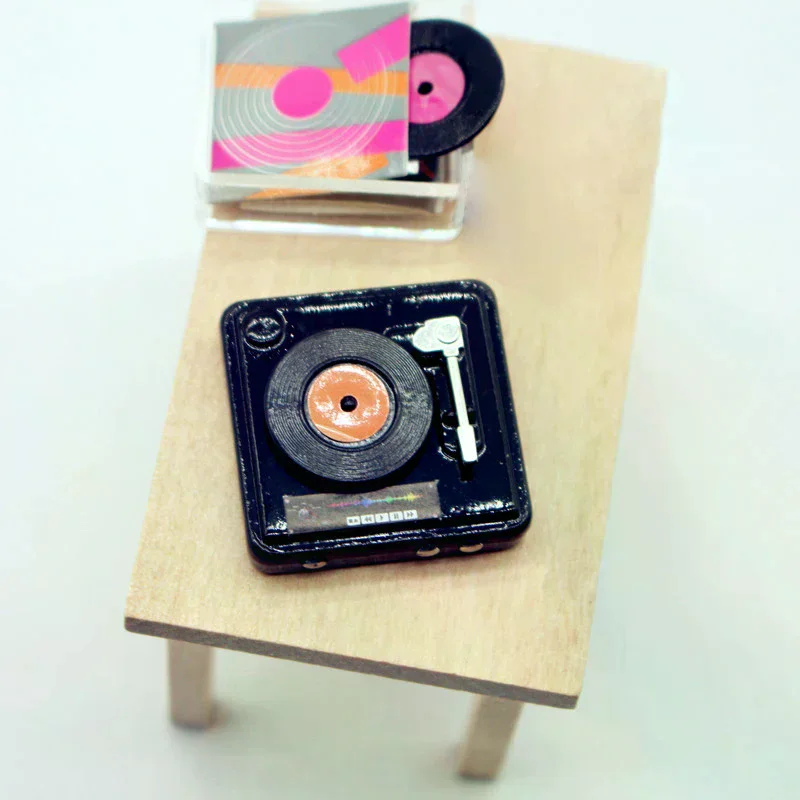 1 Set Dollhouse Miniature Mini CD Disc Record Set Model For Doll House Bedroom Living Room Decor Kids Pretend Play Toys Gift