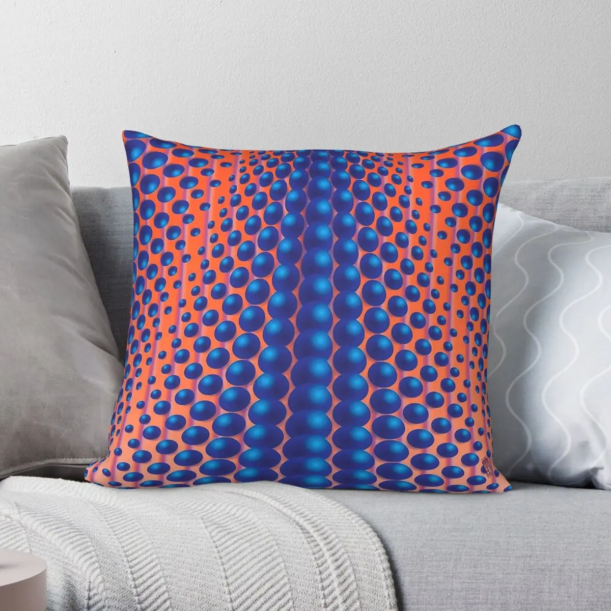 Halftones Blue Dots Square Pillowcase Polyester Linen Velvet Pattern Zip Decorative Throw Pillow Case Sofa Seater Cushion Case