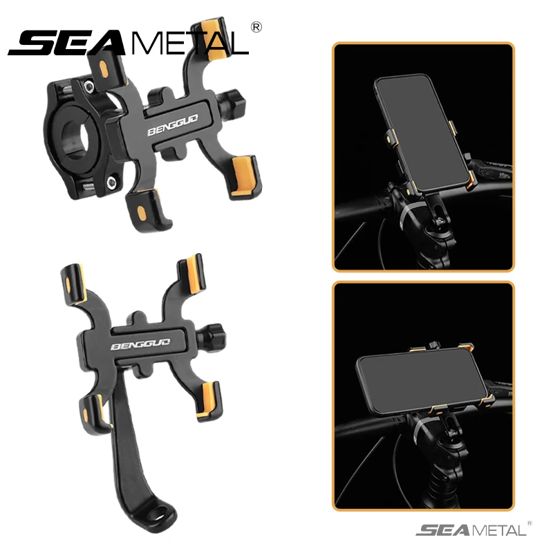 

SEAMETAL Motorcycle Bicycle Phone Holder Aluminum Alloy Shock Absorption Phone Stand Bracket Waterproof Stable GPS Navigation