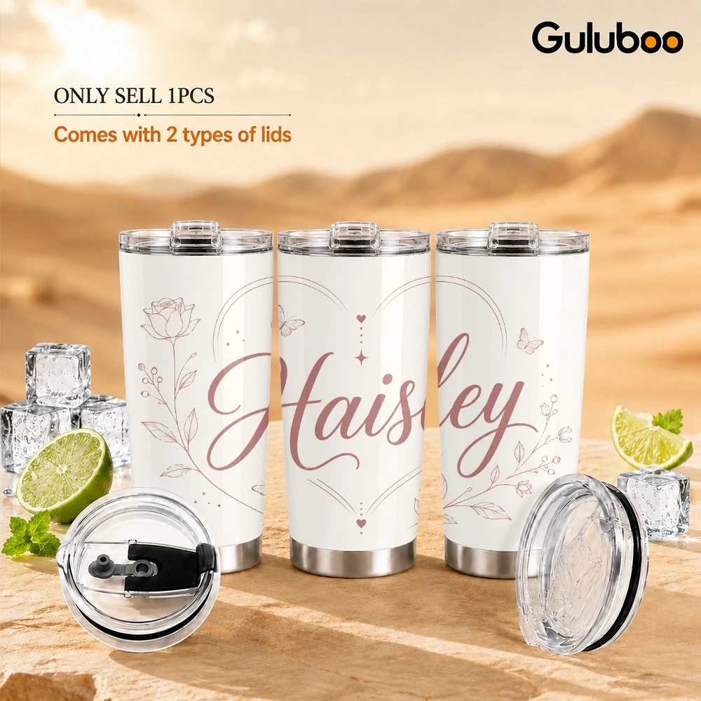 Minimal Floral Vacuum Flasks 20oz Stainless Steel Vacuum Insulated Leakproof Coffee Daily Commute Gift