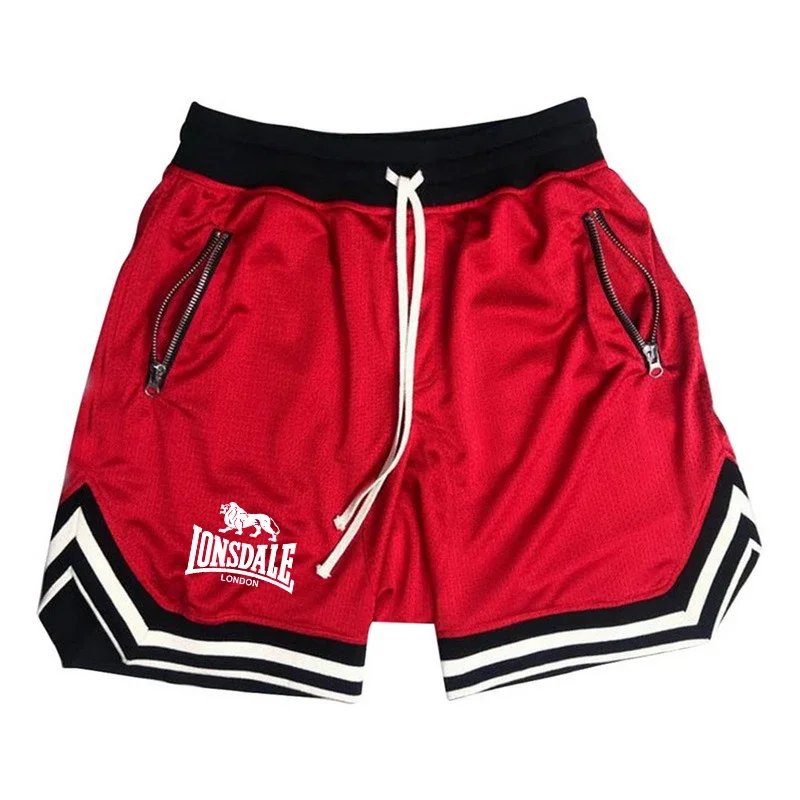 Lonsdale-pantalones cortos de algodón suave para hombre, ropa deportiva informal para correr, Vintage, holgada, para verano, novedad de 2024