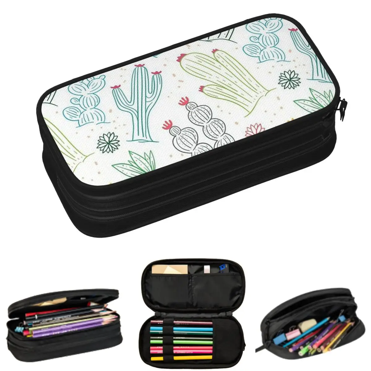 

Cartoon Columnar Cactus Design Pencil Case for Boys Girls School Pen Box Pencil Bag Stationery Supplies Pen Holder Bag