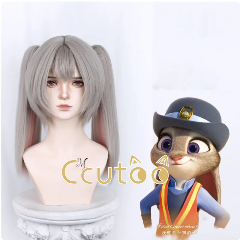 

Джуди Хопс Косплей Парик Серый Розовый Смешанные Синтетические Волосы Фильм Аниме Cos Парик Хэллоуин Вечеринка Игра Ролевые Чипы Хвостики