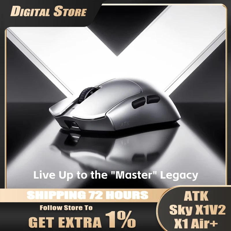 ATK Blazing Sky X1V2/X1 Air+ Wireless Mouse,Dual Mode,PAW3950Ultra,8K Polling Rate,Ergonomic E-Sport & Office Gaming Mouse