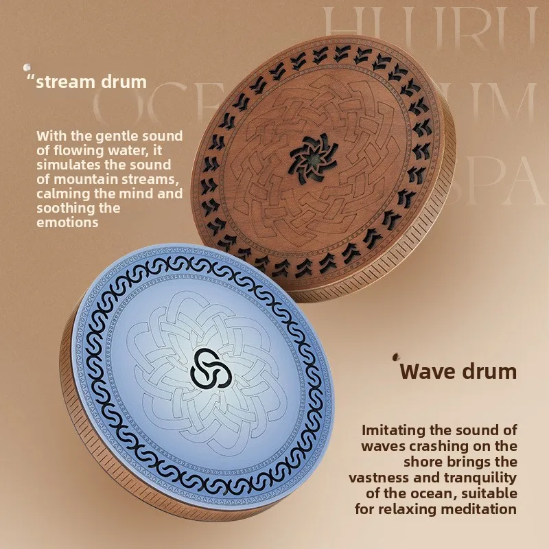 Mini Creek Drums Music Healing Meditation Natural Running Water Rain Stick Rain Disc Decompression Musical Instrument