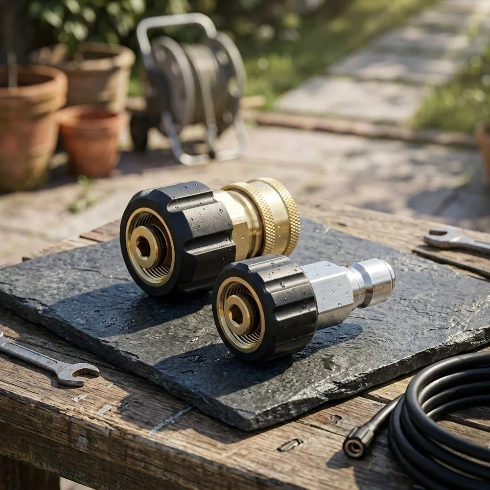 Pressure For Washer Hose Connector Set M22 14mm Female to 3/8 Inch Male Quick Connect for Standard Cleaning Setup