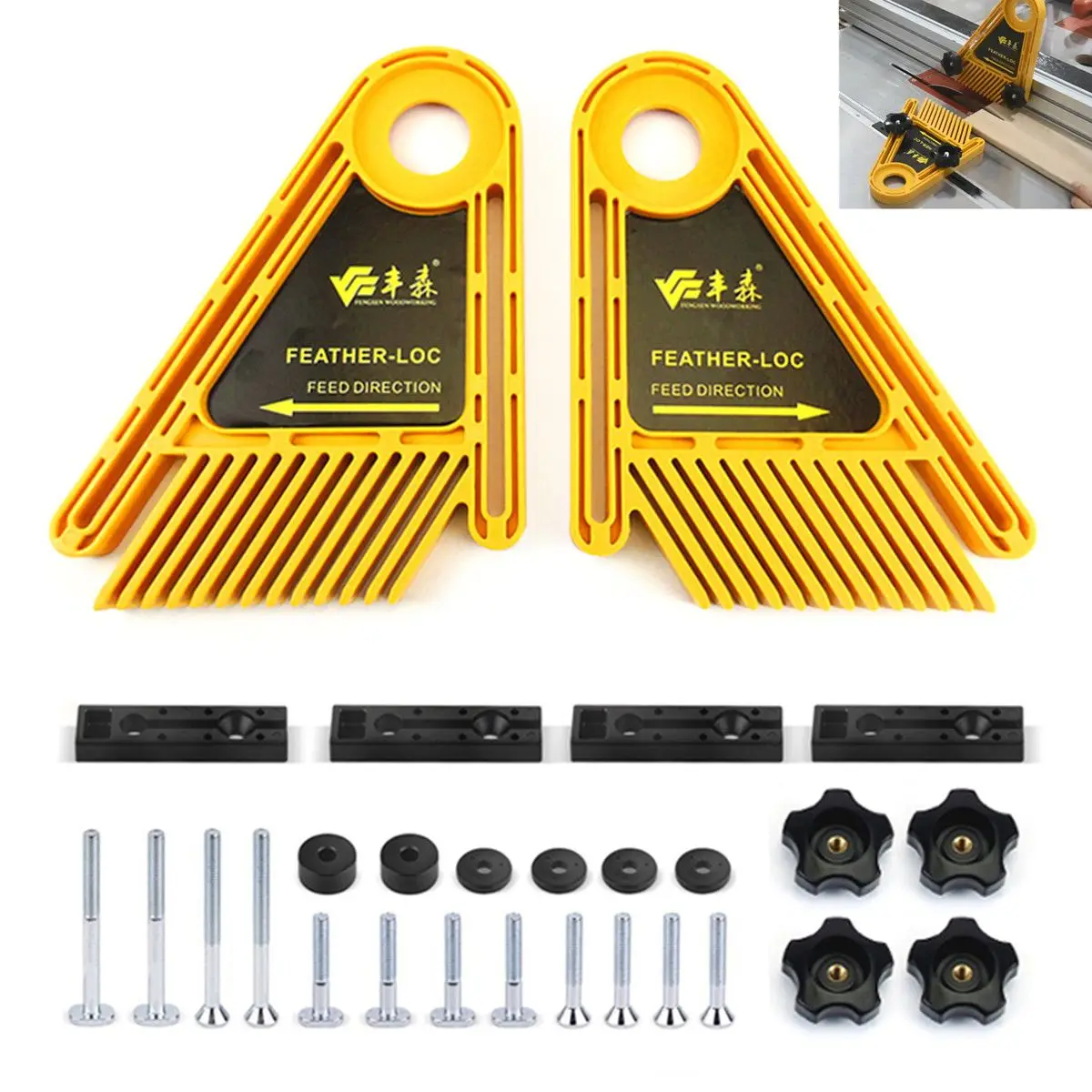 Multi-purpose Feather Board Set Woodworking Engraving Machine Double Featherboards Miter Gauge Slot Woodwork DIY Tools