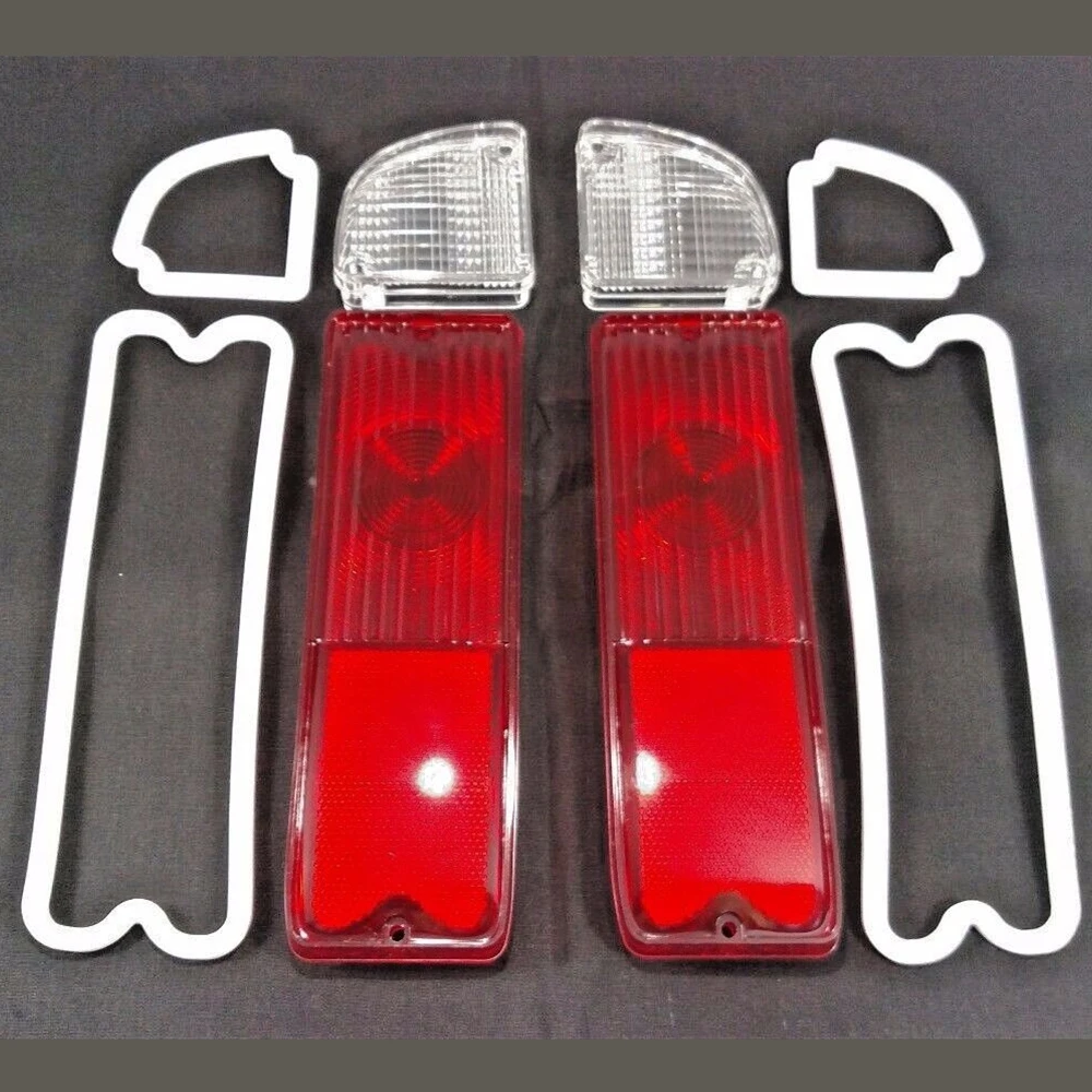 

1 Pair Left & Right Side Tail Light & Reverse Lenses with Gaskets 1967-1972 For Chevy GMC Pickup Truck