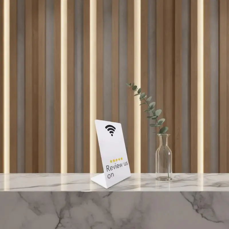 Blank NFC Rating Stand NFC215 Chip 504Bytes 13.56MHz Scannable Social QR Code for Dining Room Feedback